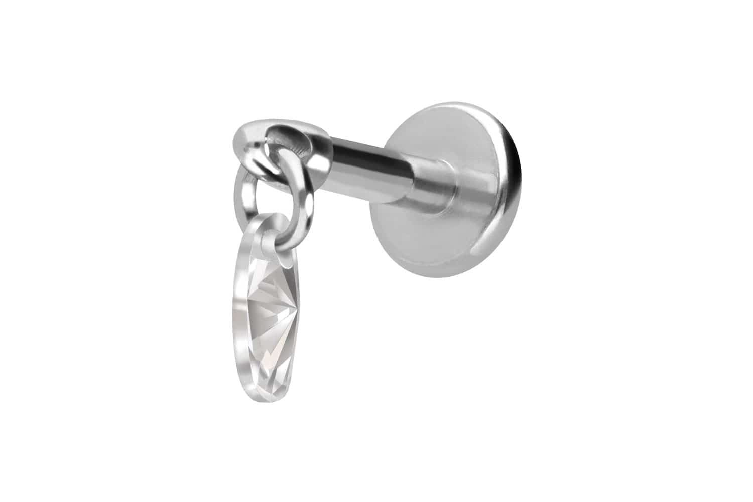 Titan Labret Piercing mit Innengewinde KRISTALLOVAL